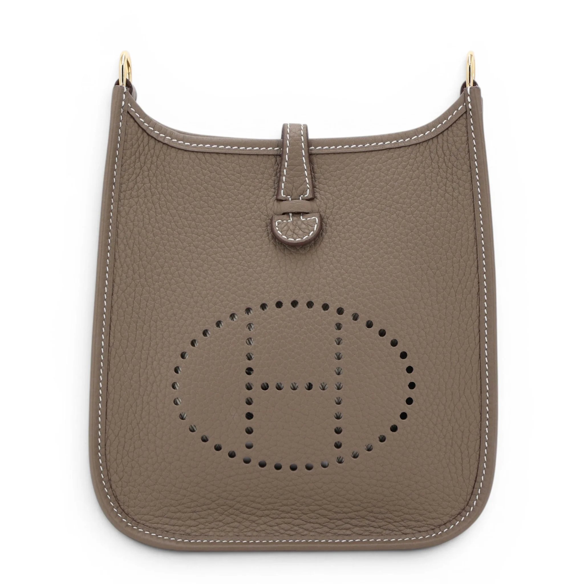 Unused ( Rank NS ) HERMÈS Mini Evelyne 16 Amazone 112cm Etoupe (18) Clemence Gold hardware W (2024)