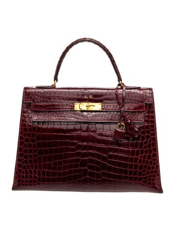 Hermes Shiny Crocodile Kelly Sellier 32
