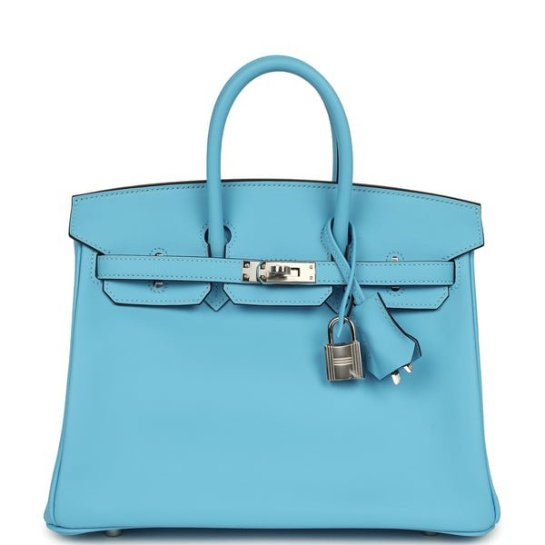 Hermes Hermes Birkin 25 Celeste Swift Palladium Hardware
