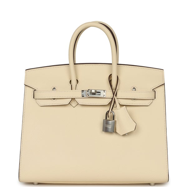 Hermes Birkin Sellier 25 Nata Epsom Palladium Hardware