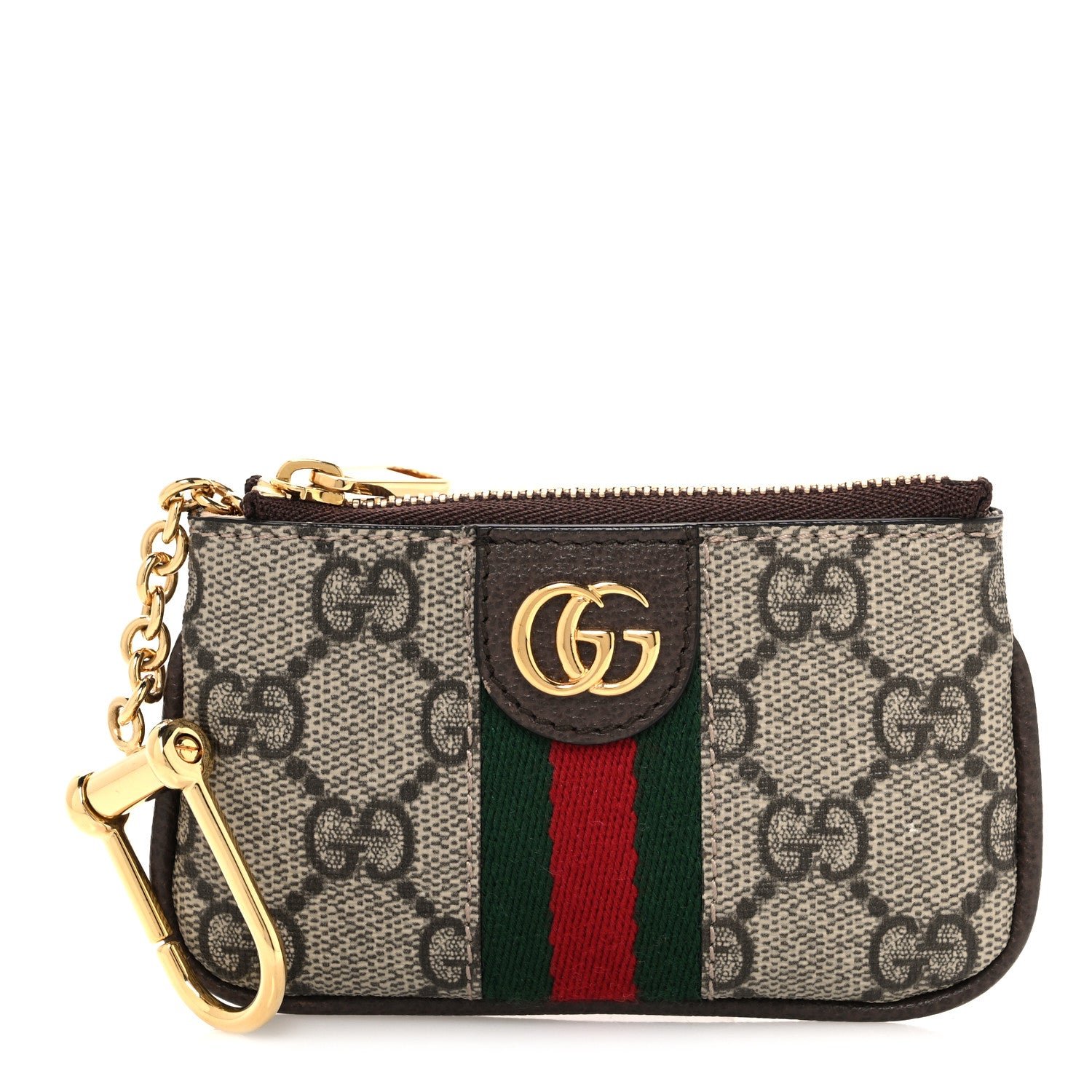 Gucci GG Supreme Monogram Web Ophidia Key Case Beige New Acero