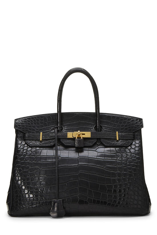 Hermes Black Matte Alligator Birkin 35