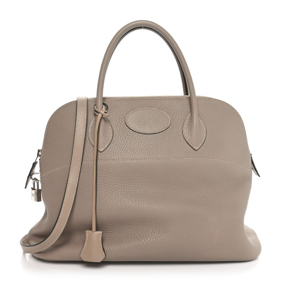 Hermes Taurillon Clemence Bolide 35 Gris Tourterelle