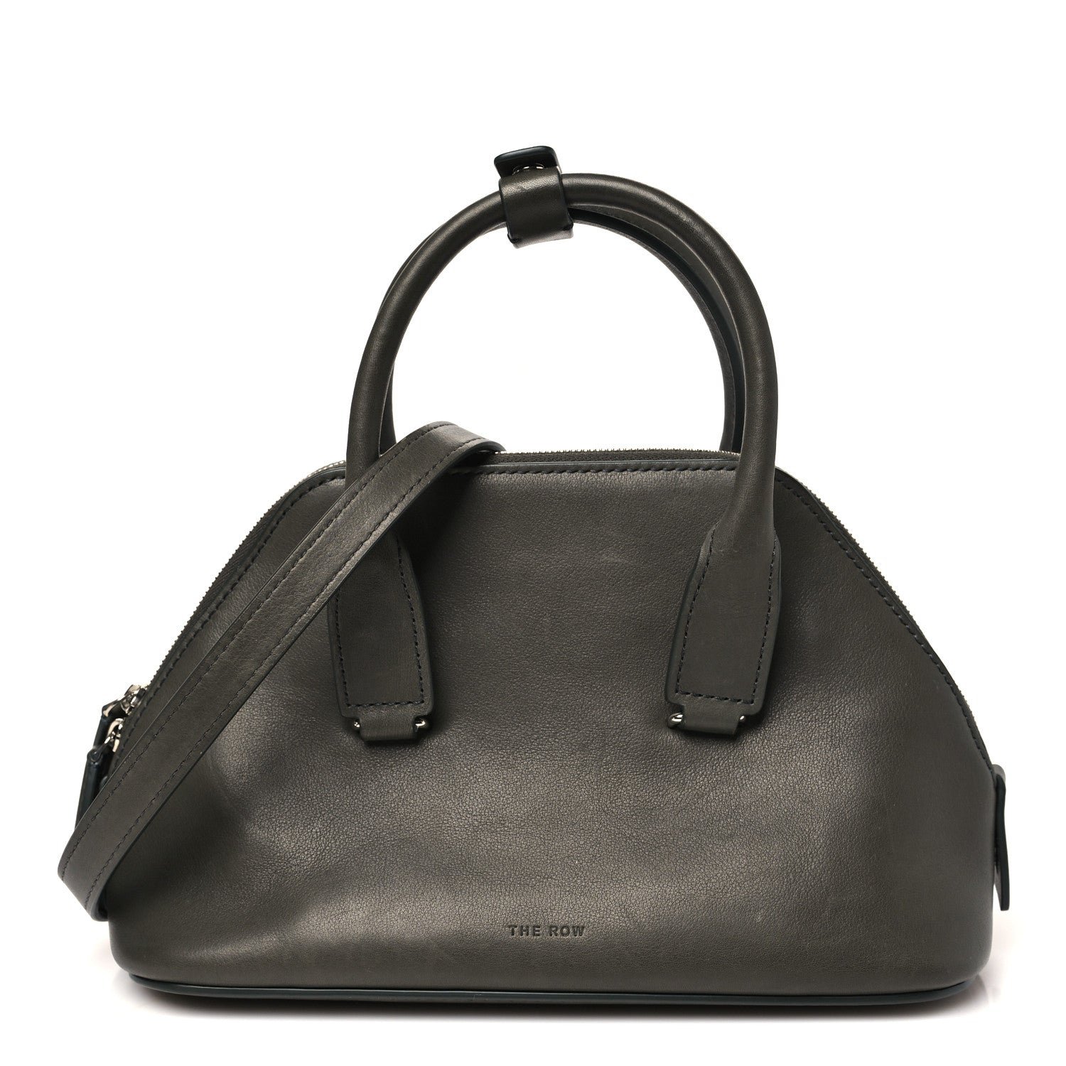 The Row Saddle Calfskin Mini Devon Bag Koala Grey