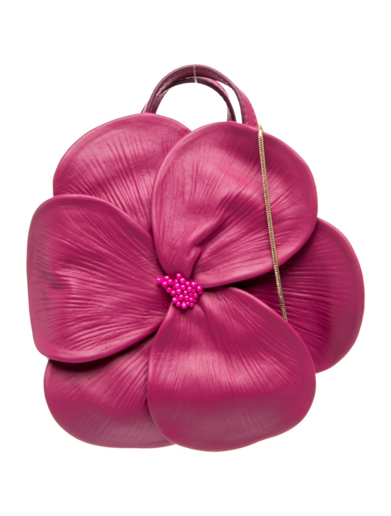 Leather Oscar de la Renta Large Flower Medium