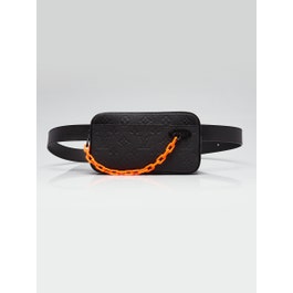 Louis Vuitton Black Taurillon Monogram Leather Solar Ray Soft Pochette Volga Belt Bag