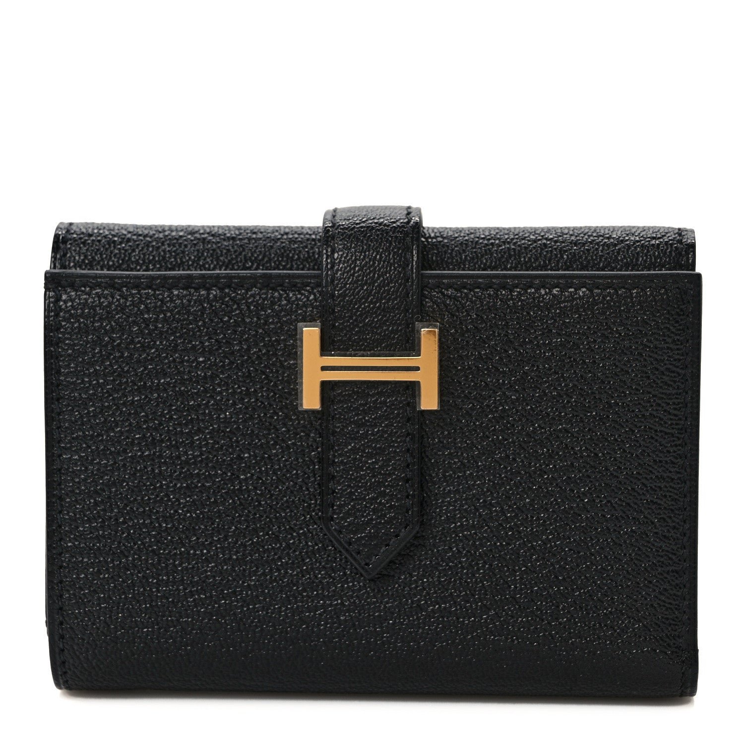 Hermes Epsom Tri-Fold Compact Bearn Wallet Black