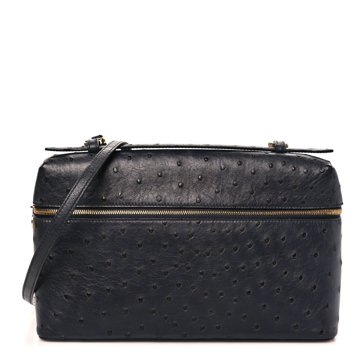 Loro Piana Ostrich Extra Bag L27 Navy