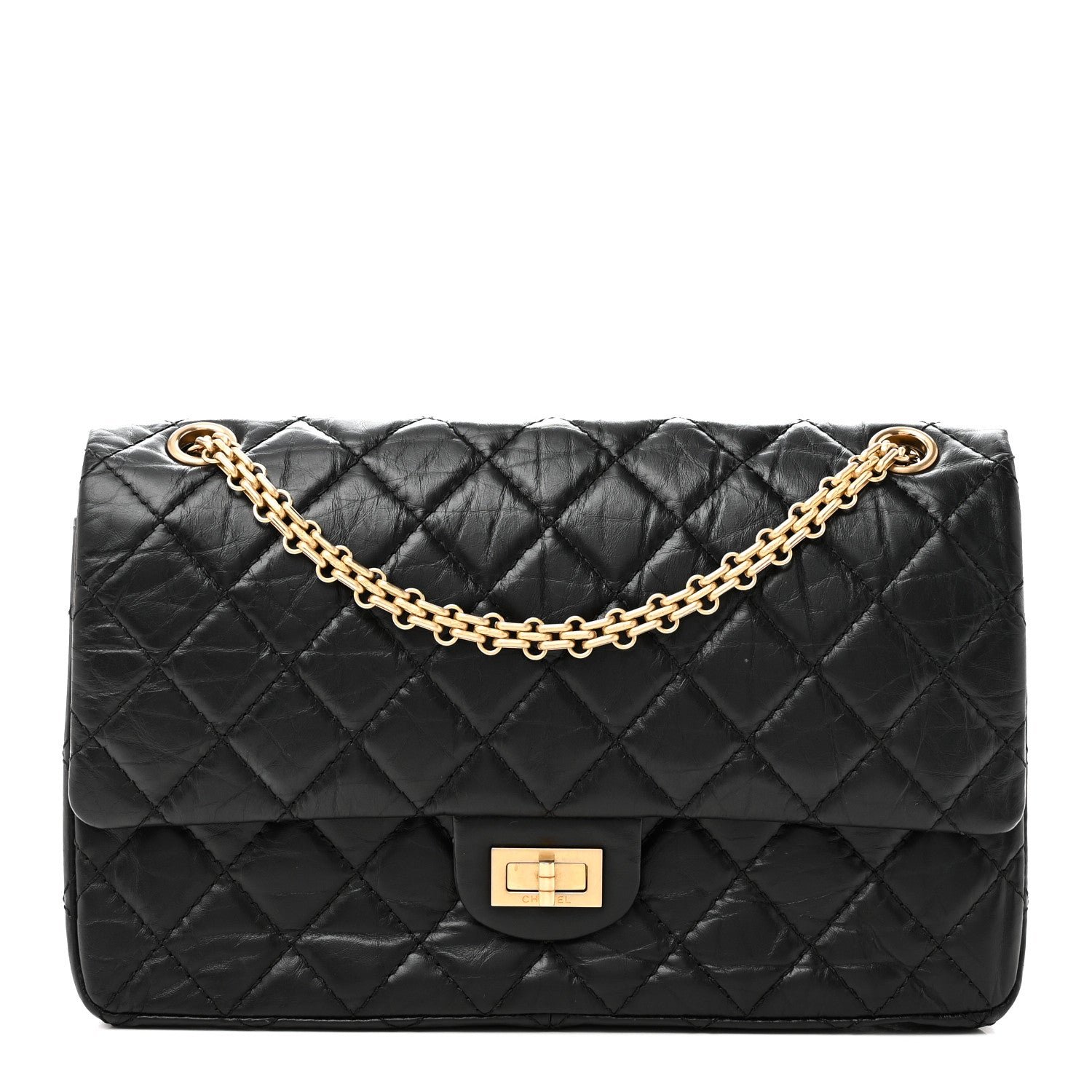 Chanel Aged Calfskin Quilted 2.55 Reissue 226 Flap Black