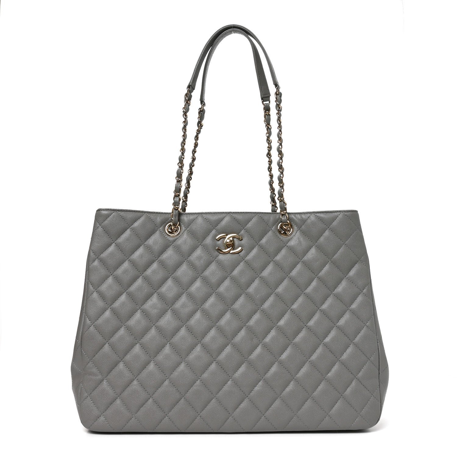 Chanel Caviar Quilted Large Classic Shopping Tote Grey
