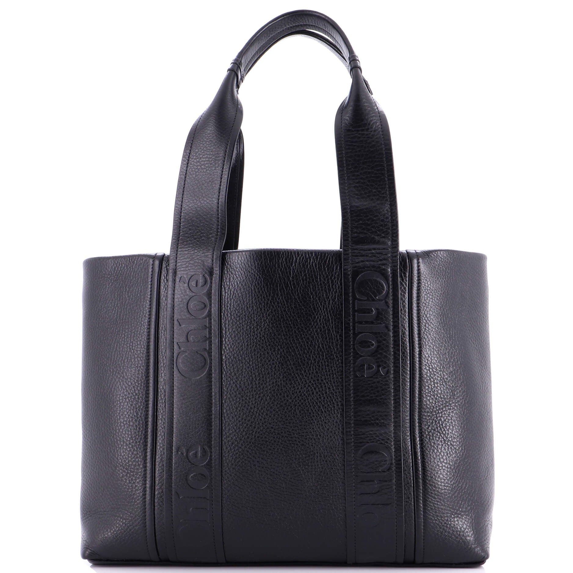Chloe Woody Tote Leather Medium