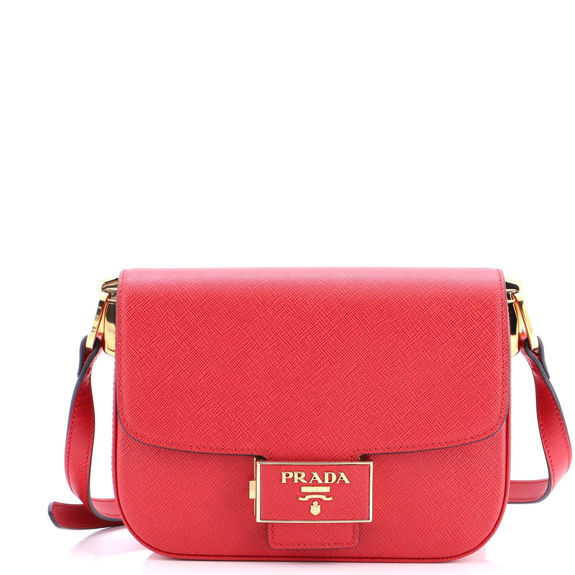 Embleme Flap Bag Saffiano Leather Small
