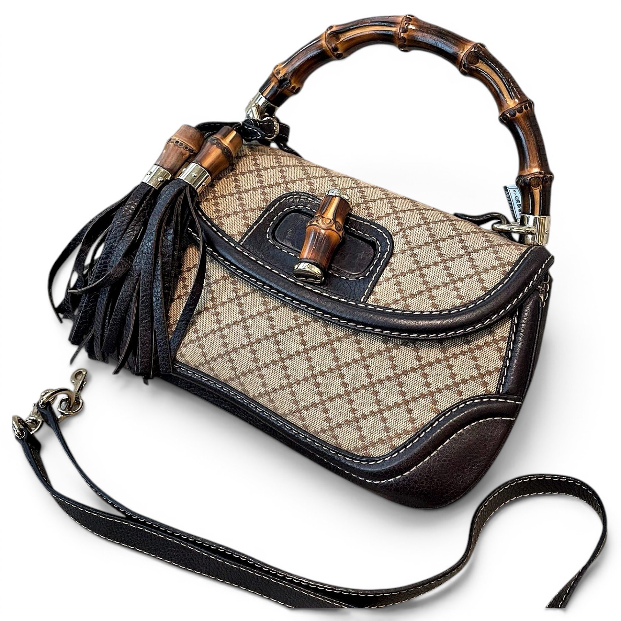Convertible Bamboo Top Handle cloth handbag