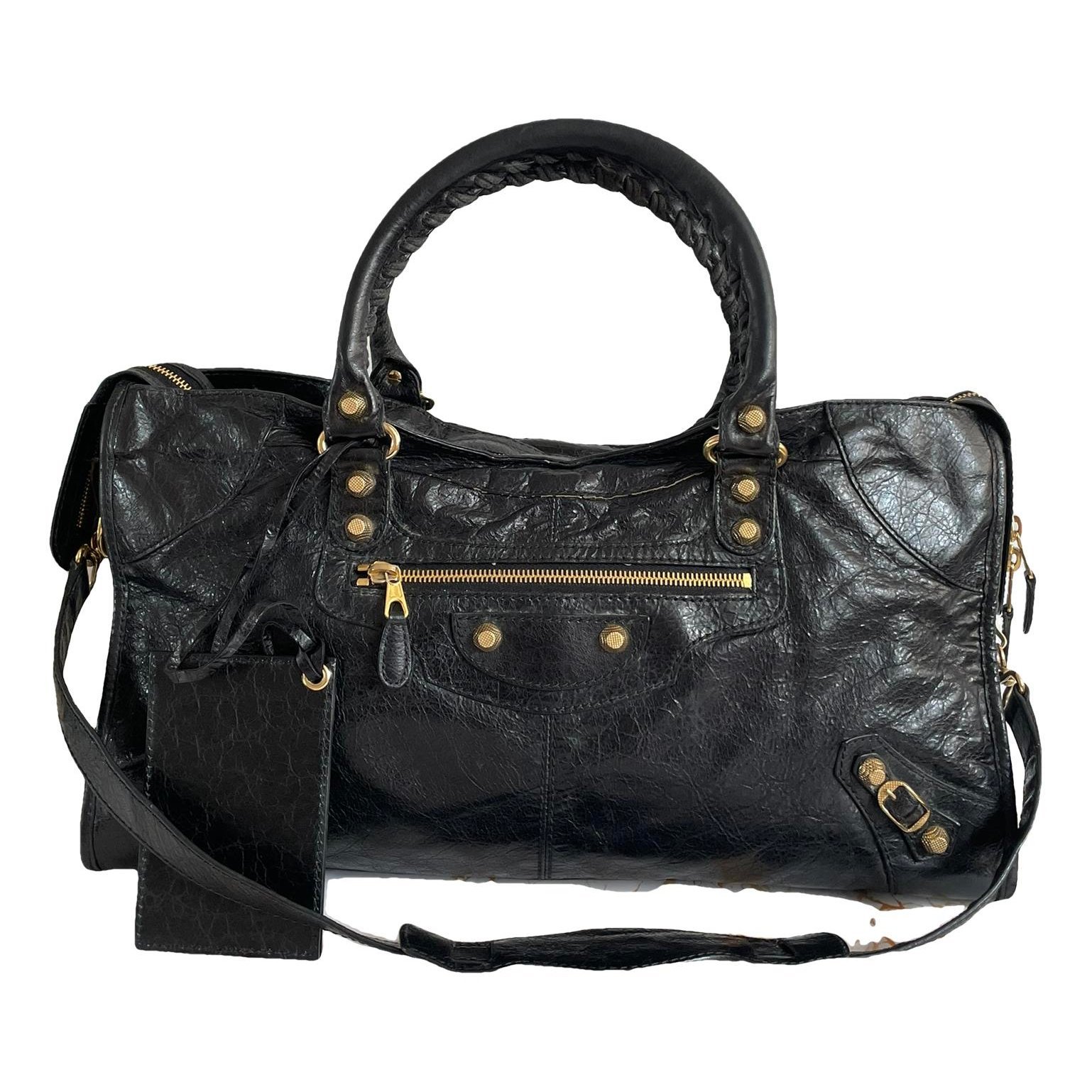 City leather handbag
