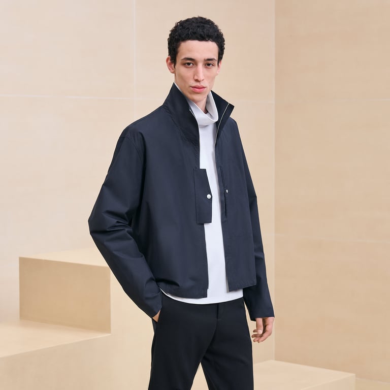 "Poche a cheval" boxy fit jacket shirt