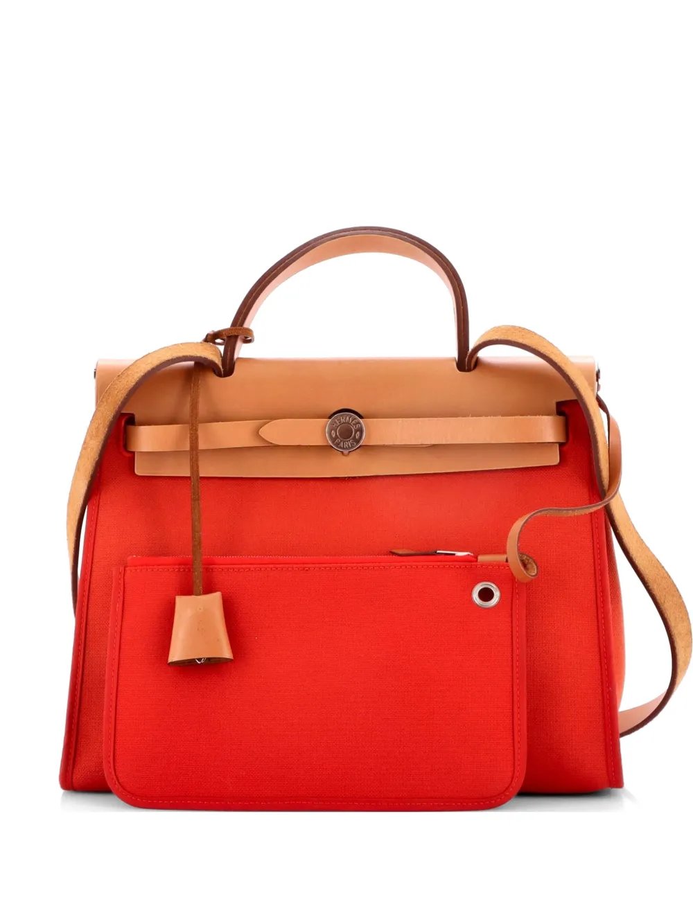 Herbag Zip Leather and Toile 31 shoulder bag