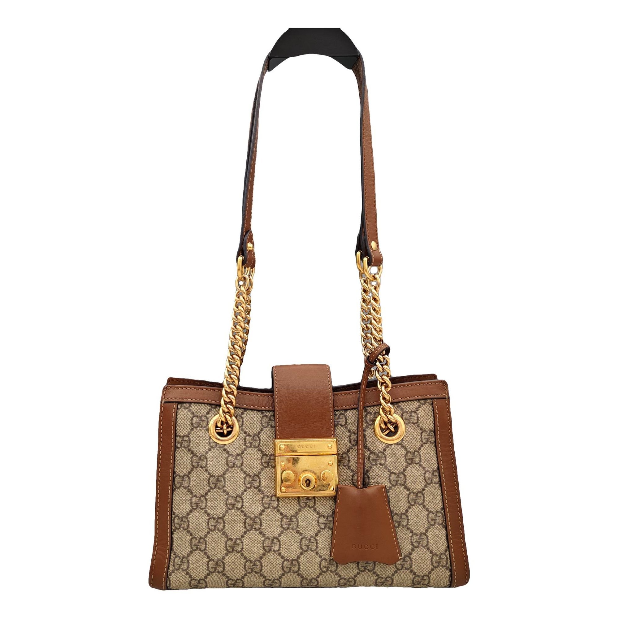 Padlock leather handbag