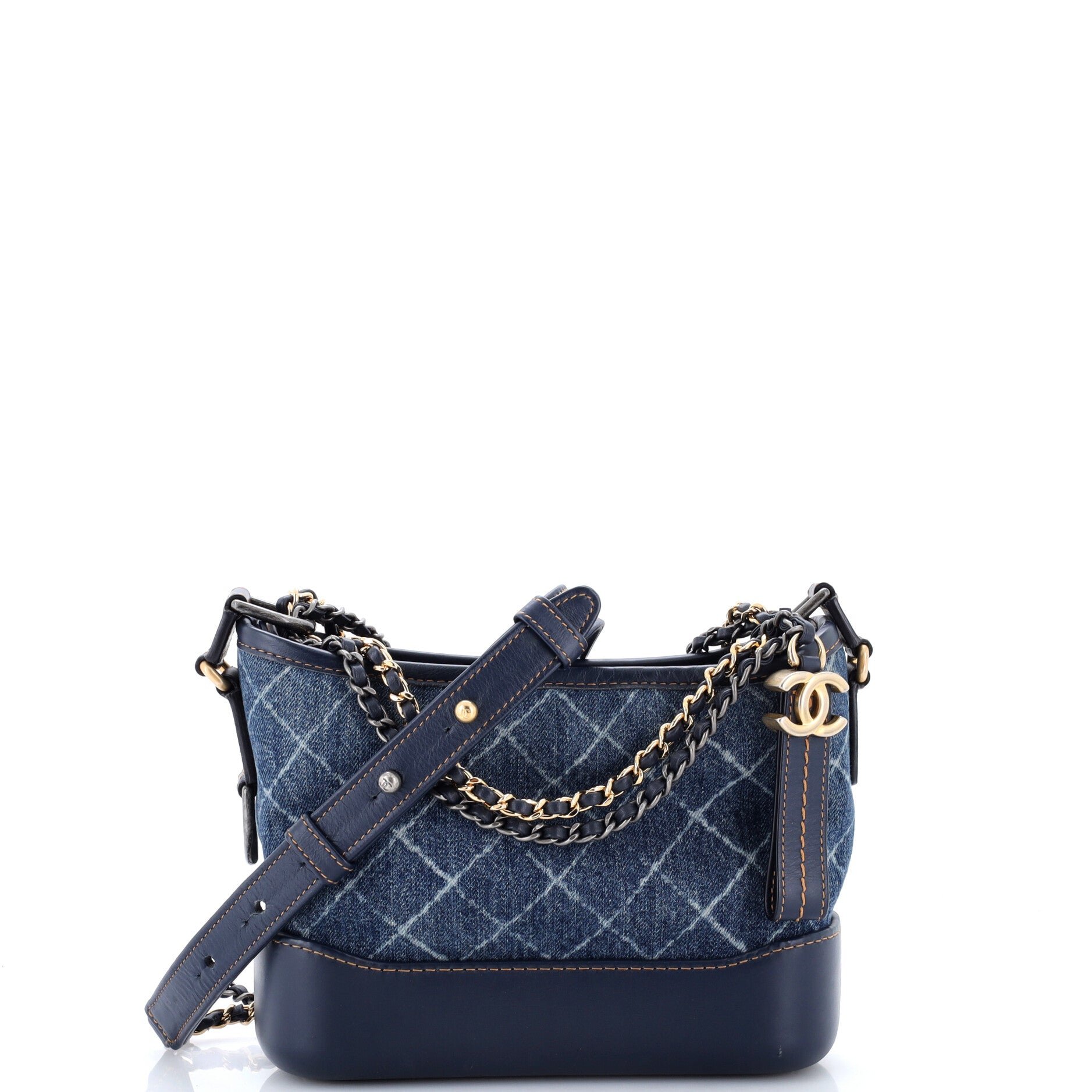 Gabrielle Hobo Printed Denim and Leather Small