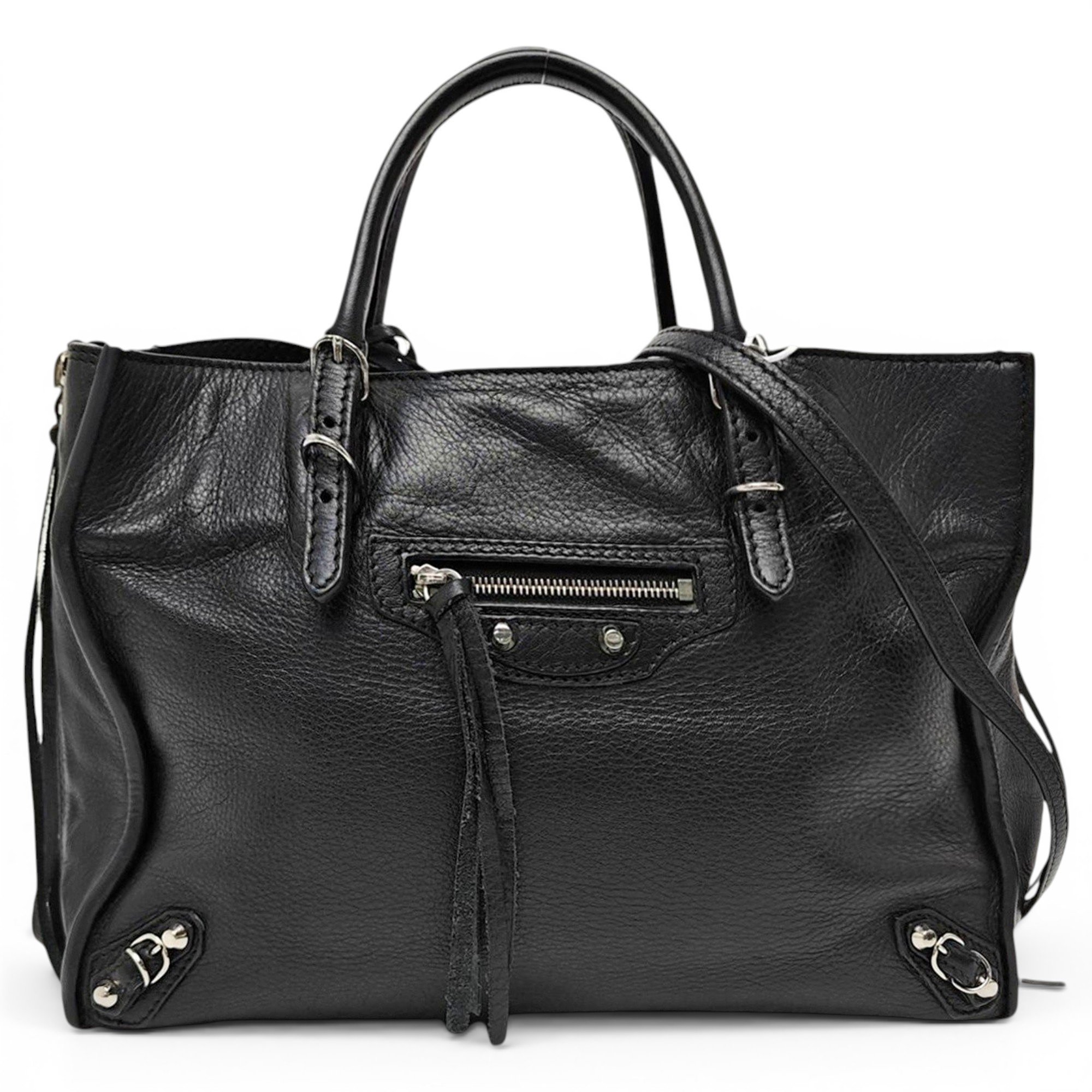 Papier leather handbag
