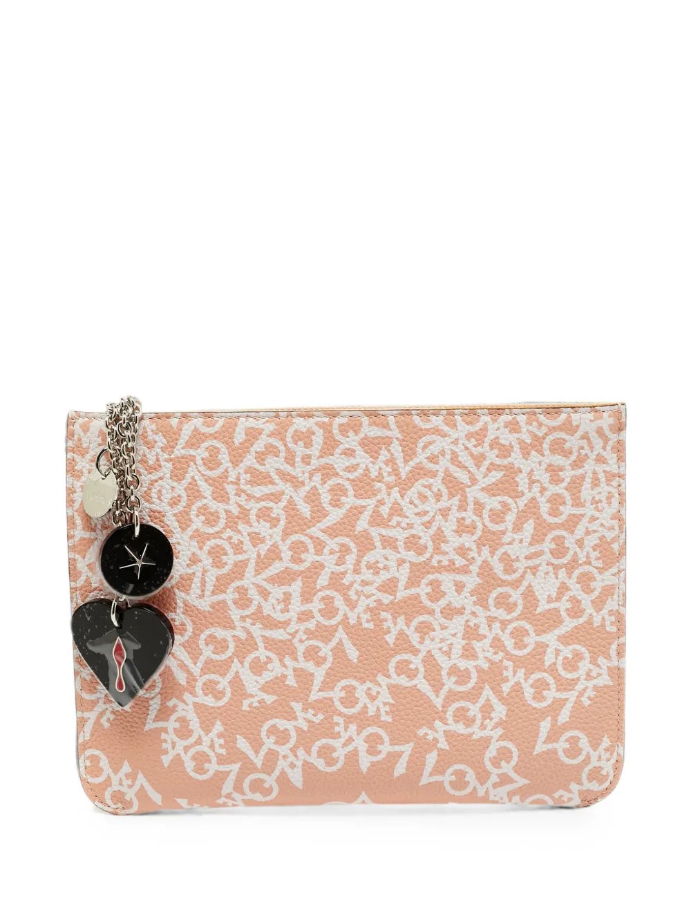 Loubicute Love-print clutch bag