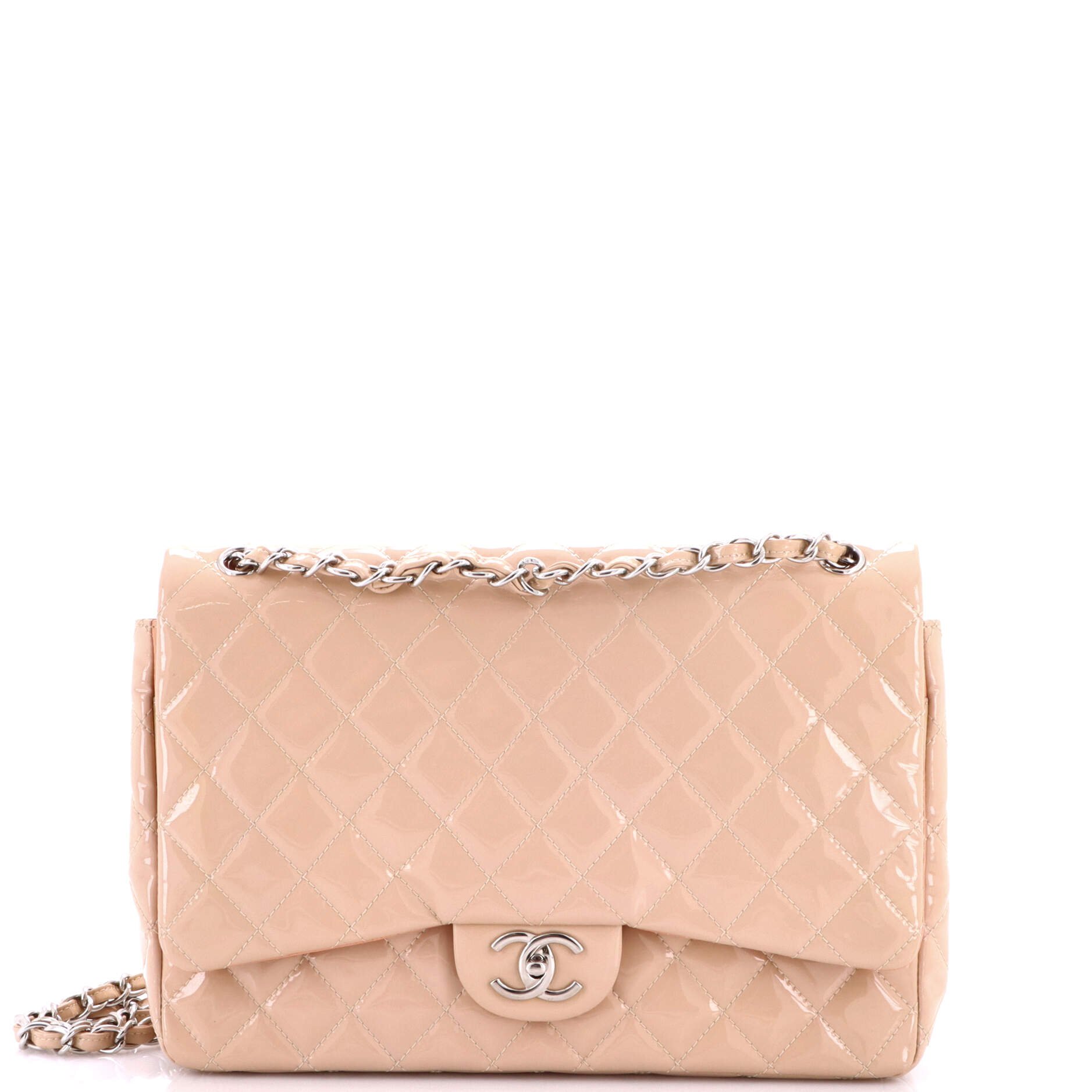 Classic Double Flap Bag Quilted Patent Maxi