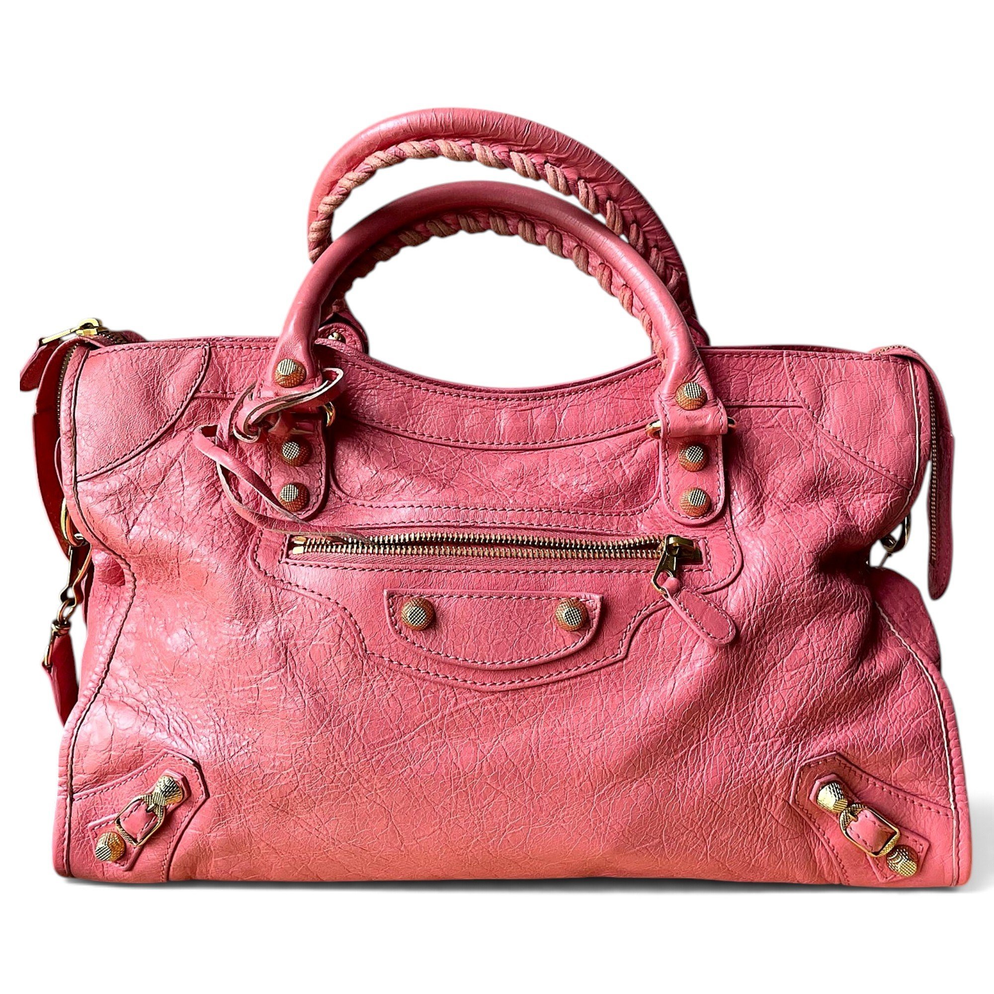 City leather handbag