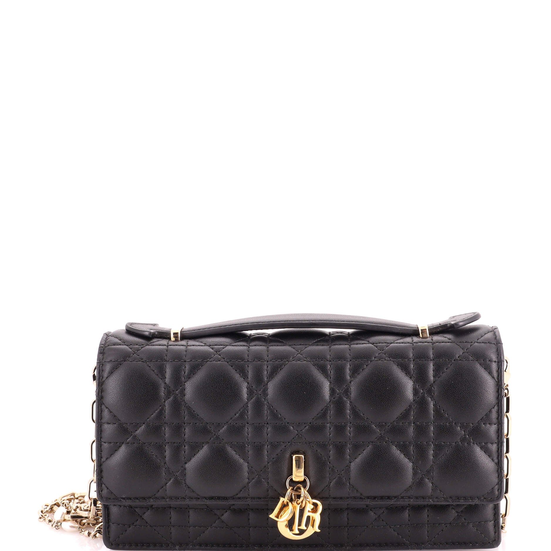 My Dior Top Handle Flap Bag Cannage Quilt Lambskin Mini