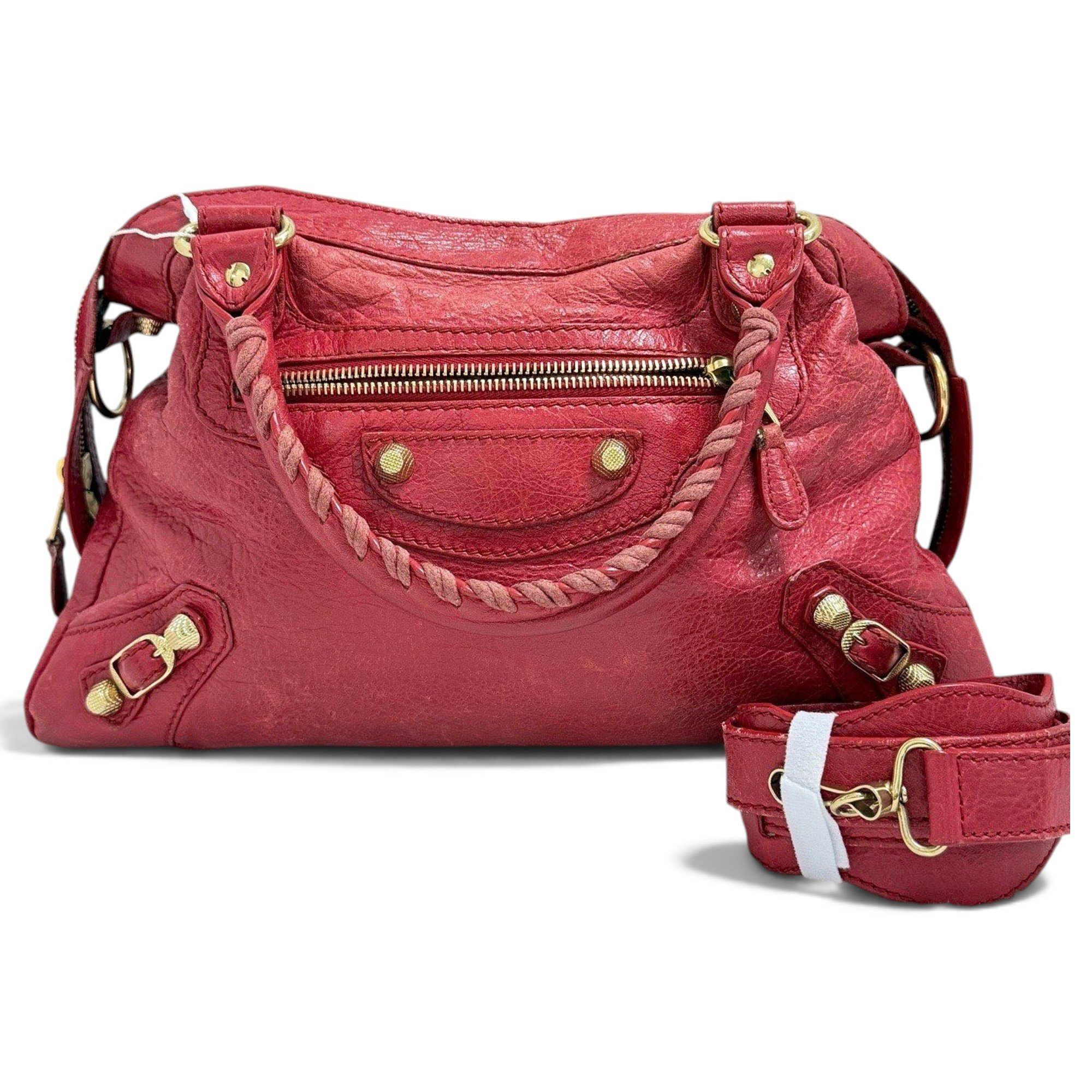 City leather handbag