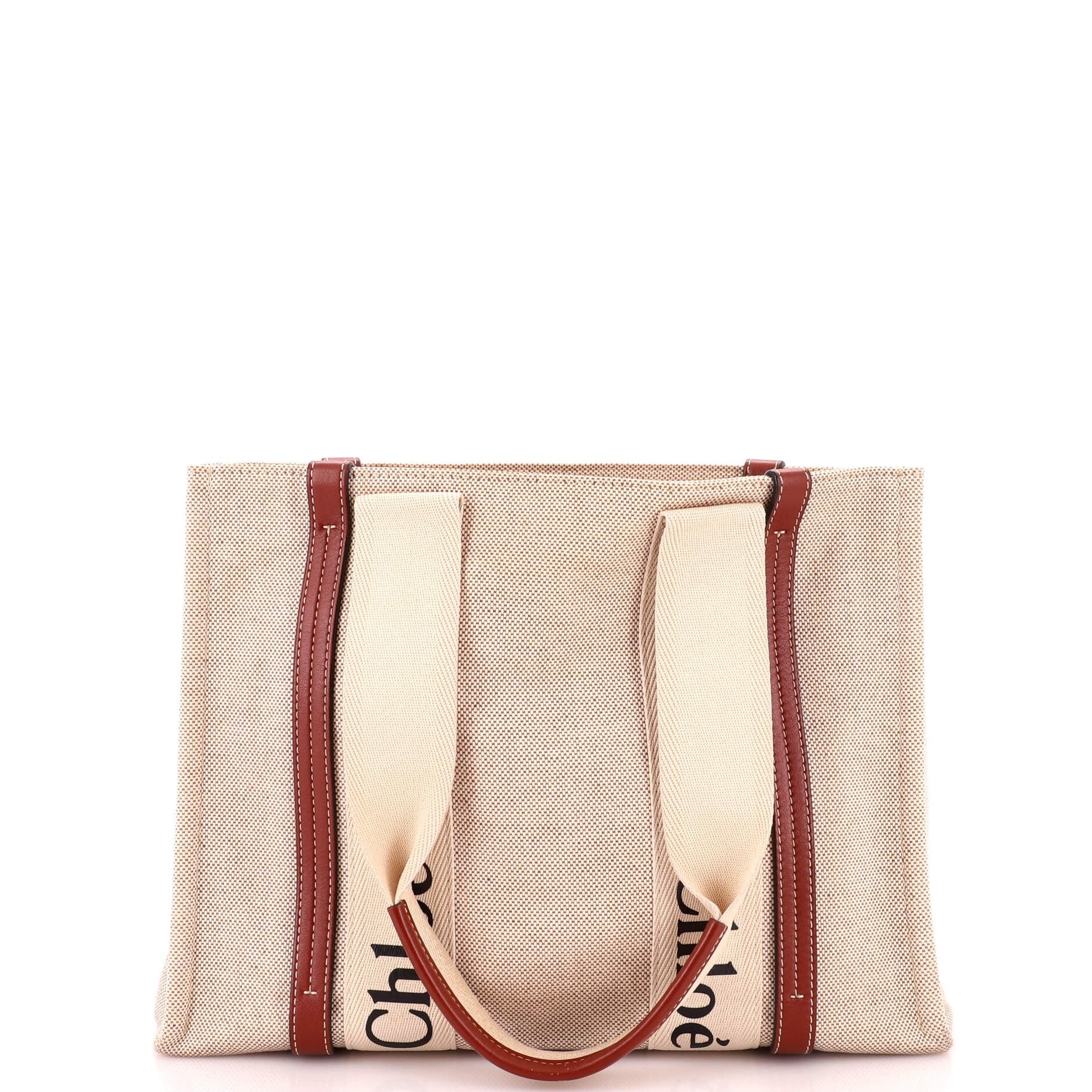 Woody Tote Canvas with Leather Medium
