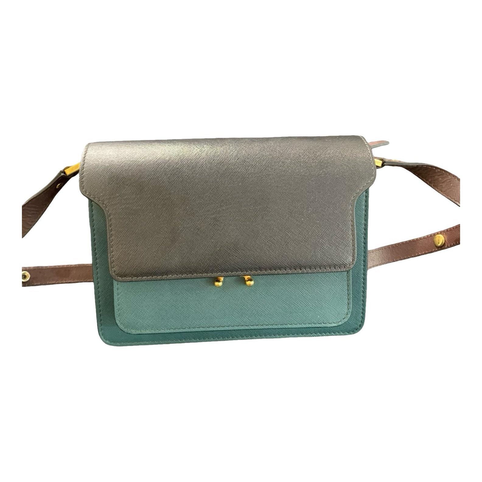 Trunk leather crossbody bag