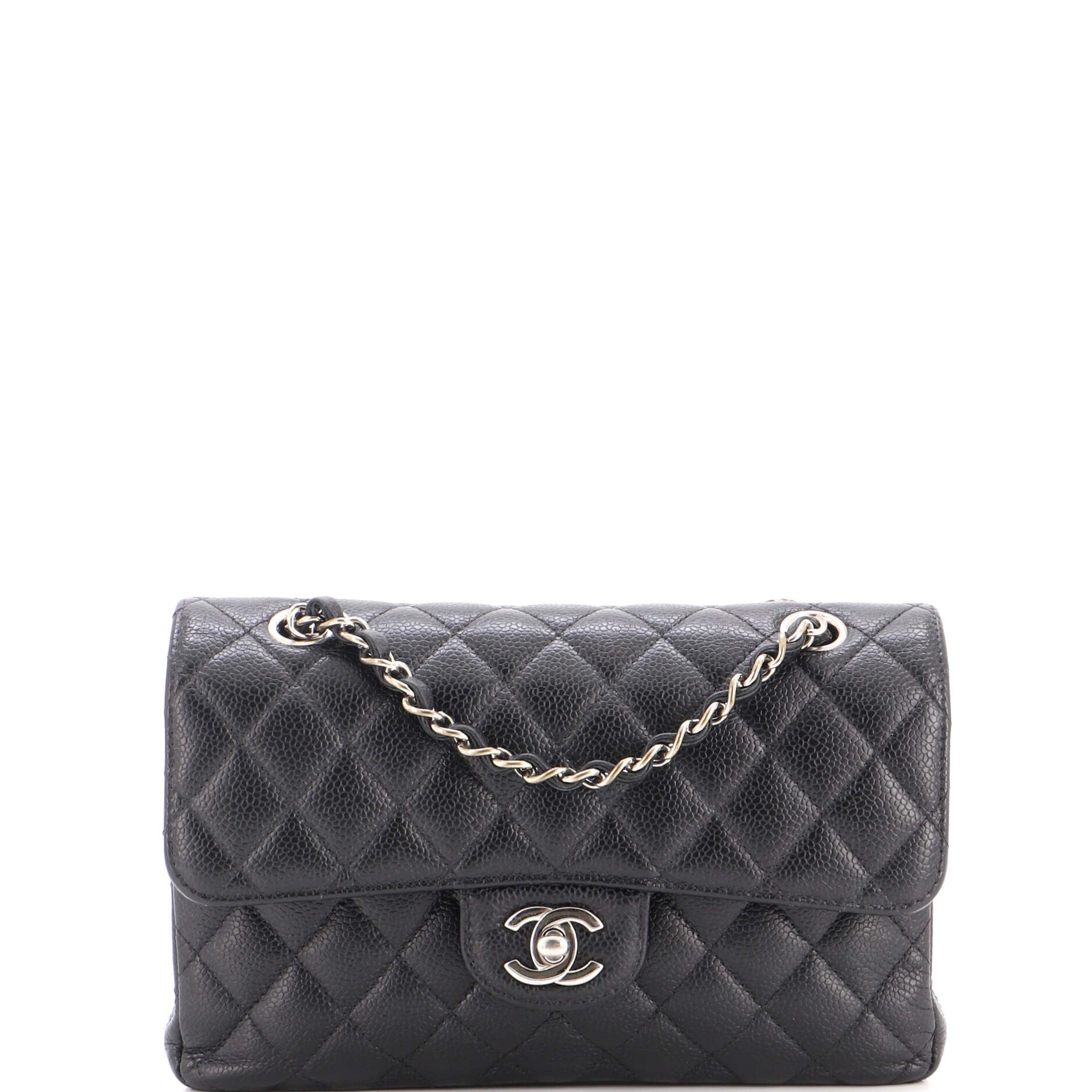 Classic Double Flap Bag Quilted Caviar Small