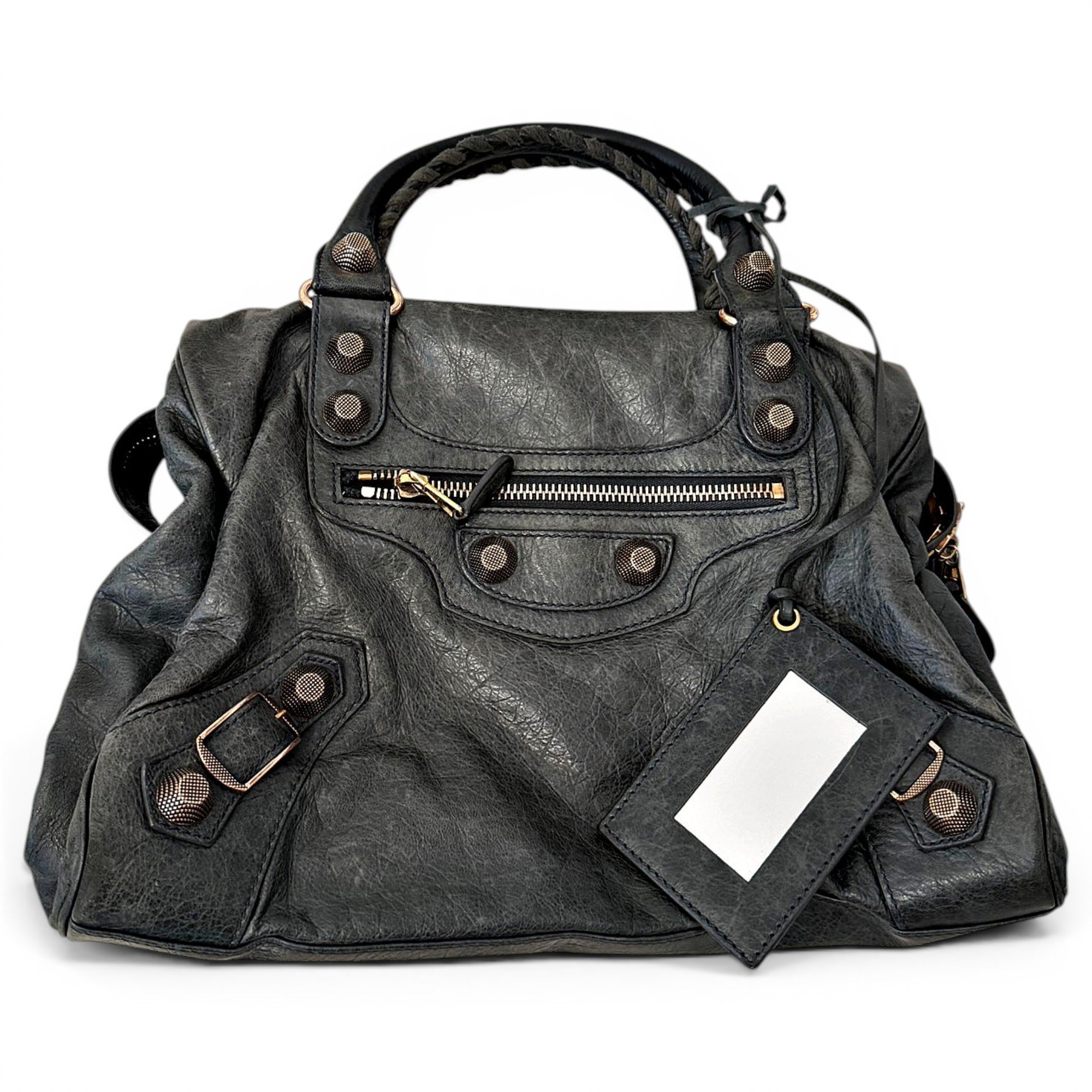 City leather handbag