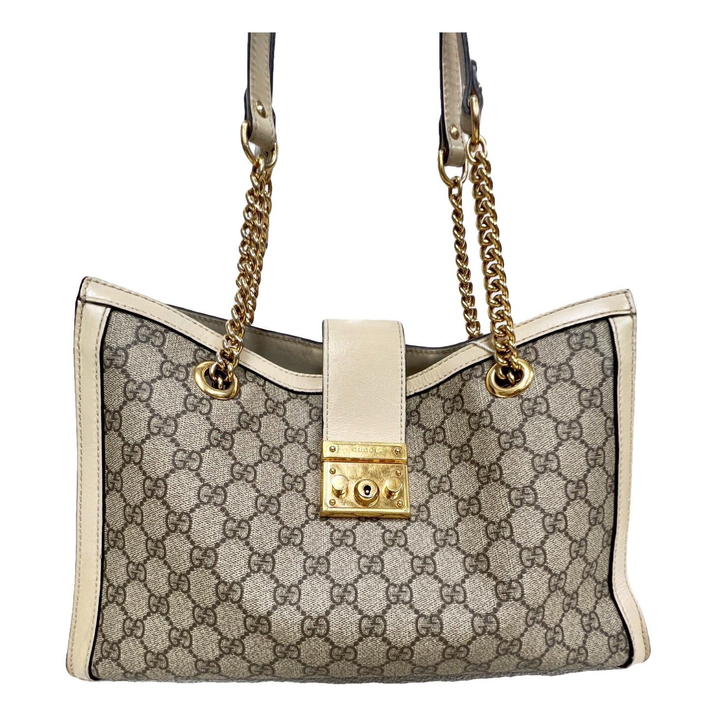 Padlock leather handbag