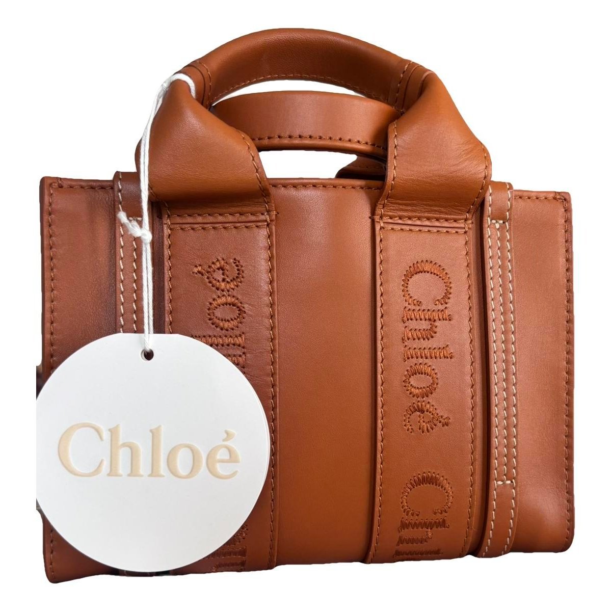 Woody leather tote