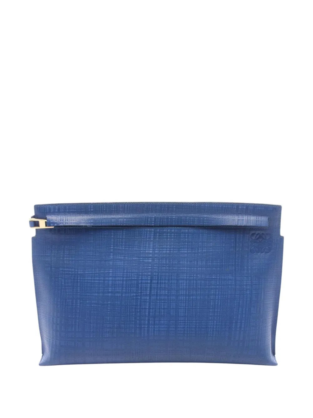 2010-2026 Large Linen Embossed Calfskin Anagram T Pouch clutch bag