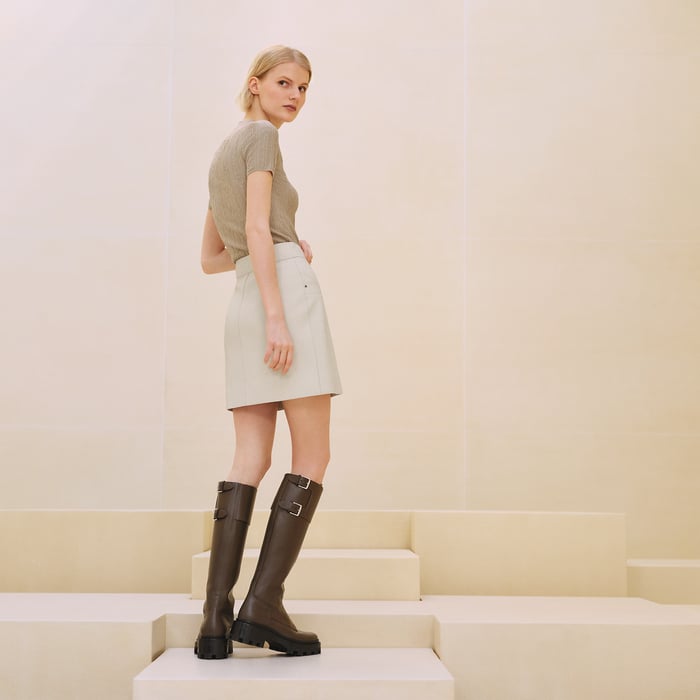 Blanc Camarguais Miniskirt With Quilted Detail