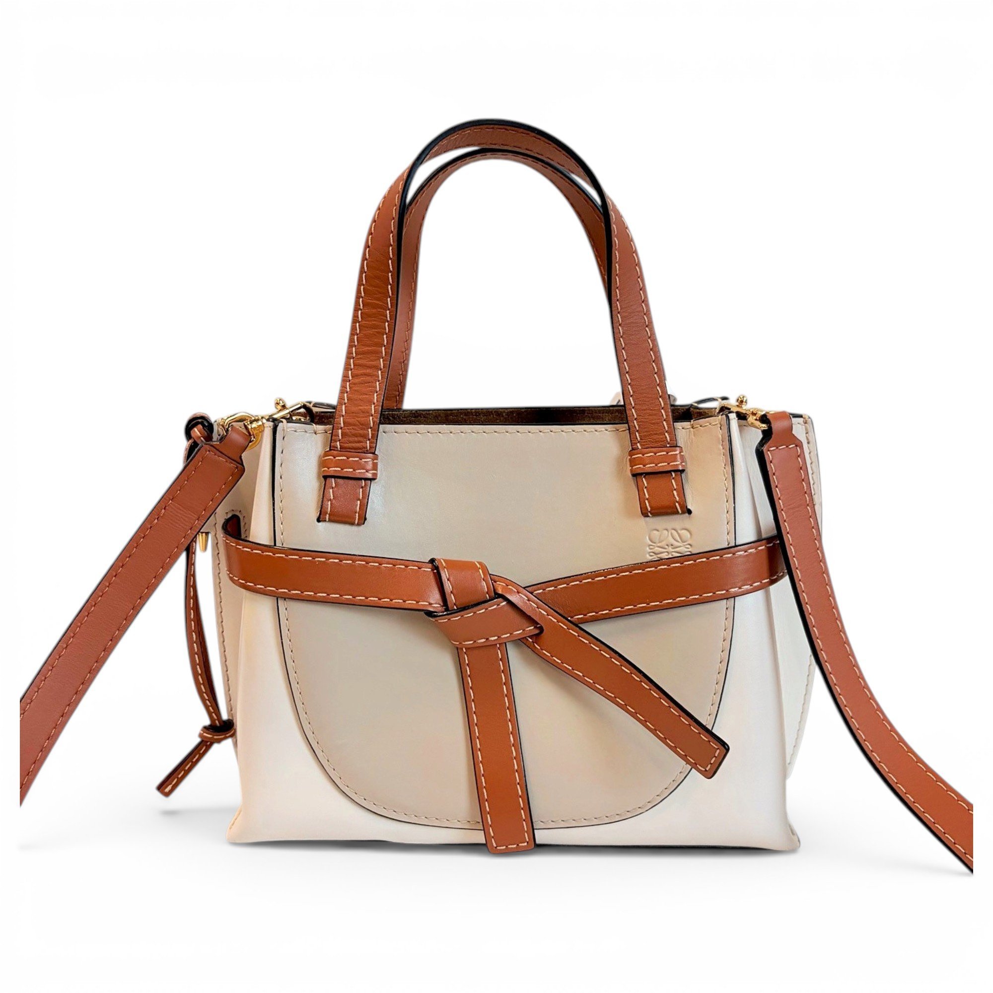 Gate Top Handle leather handbag