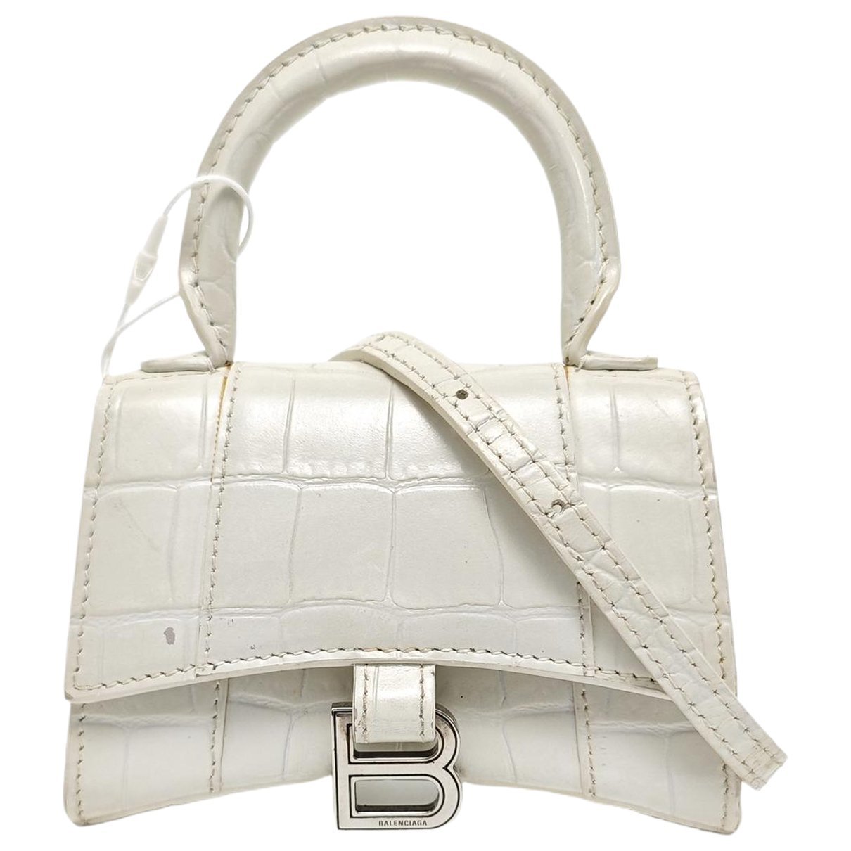 Hourglass leather handbag