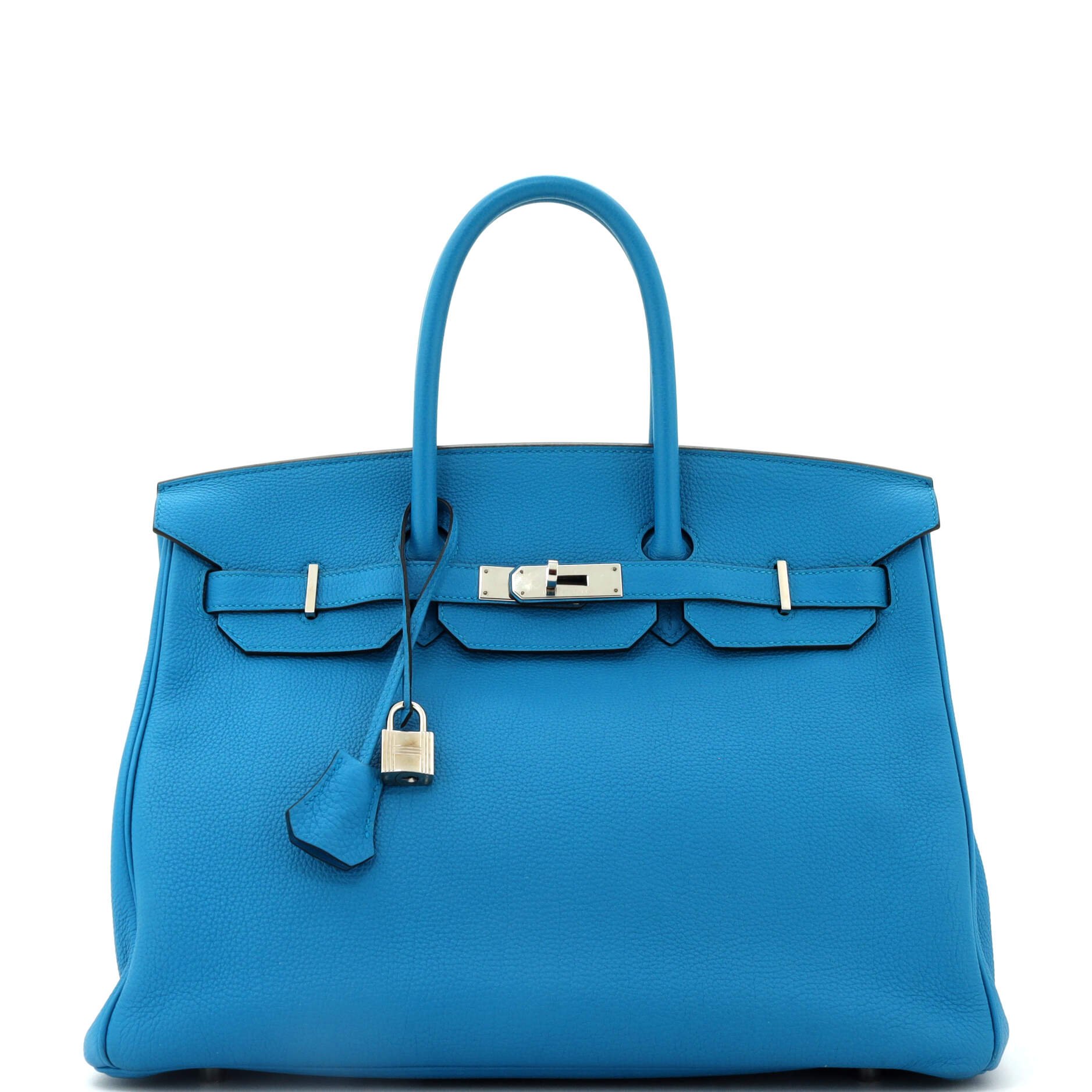 Hermes Birkin Handbag Bleu Zanzibar Togo with Palladium Hardware 35
