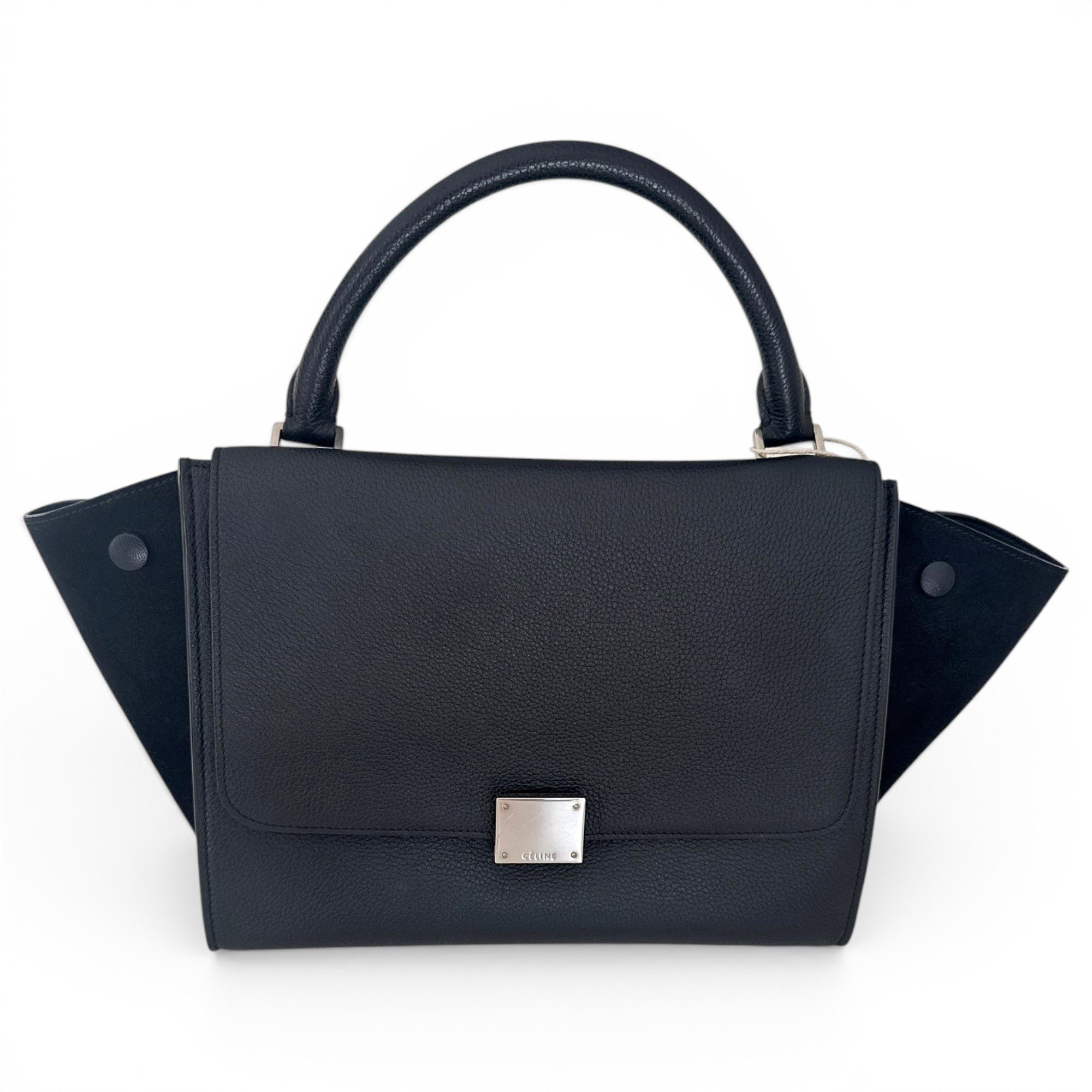 Trapèze leather handbag