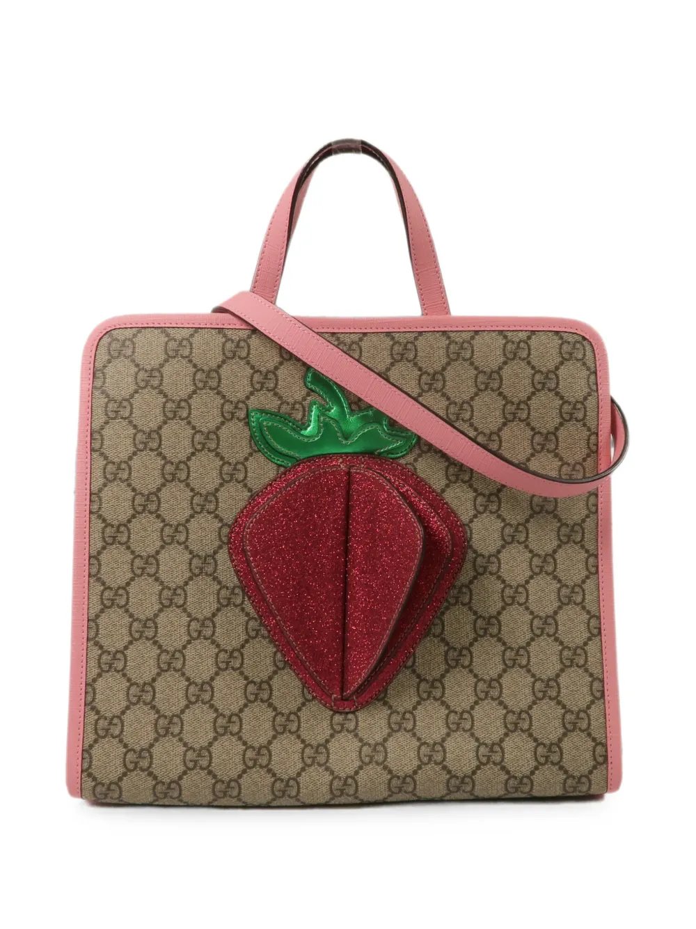 strawberry-motif GG canvas tote bag