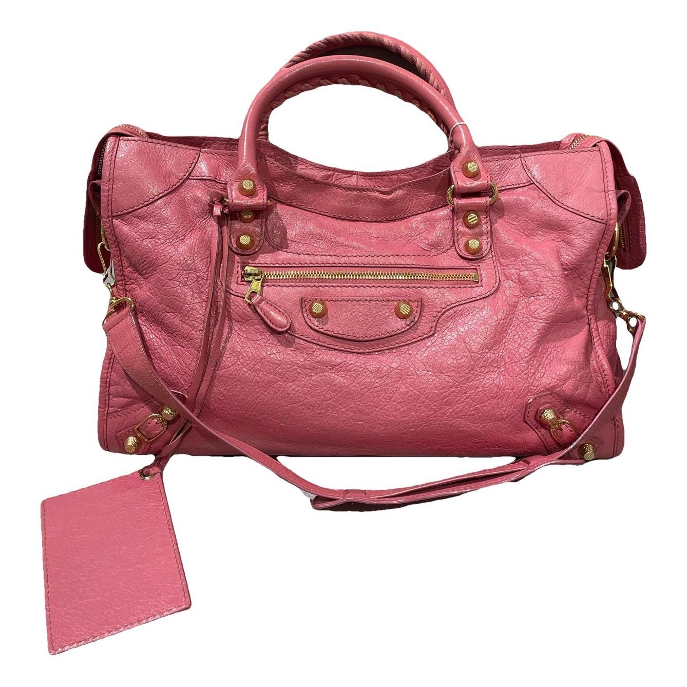 City leather handbag