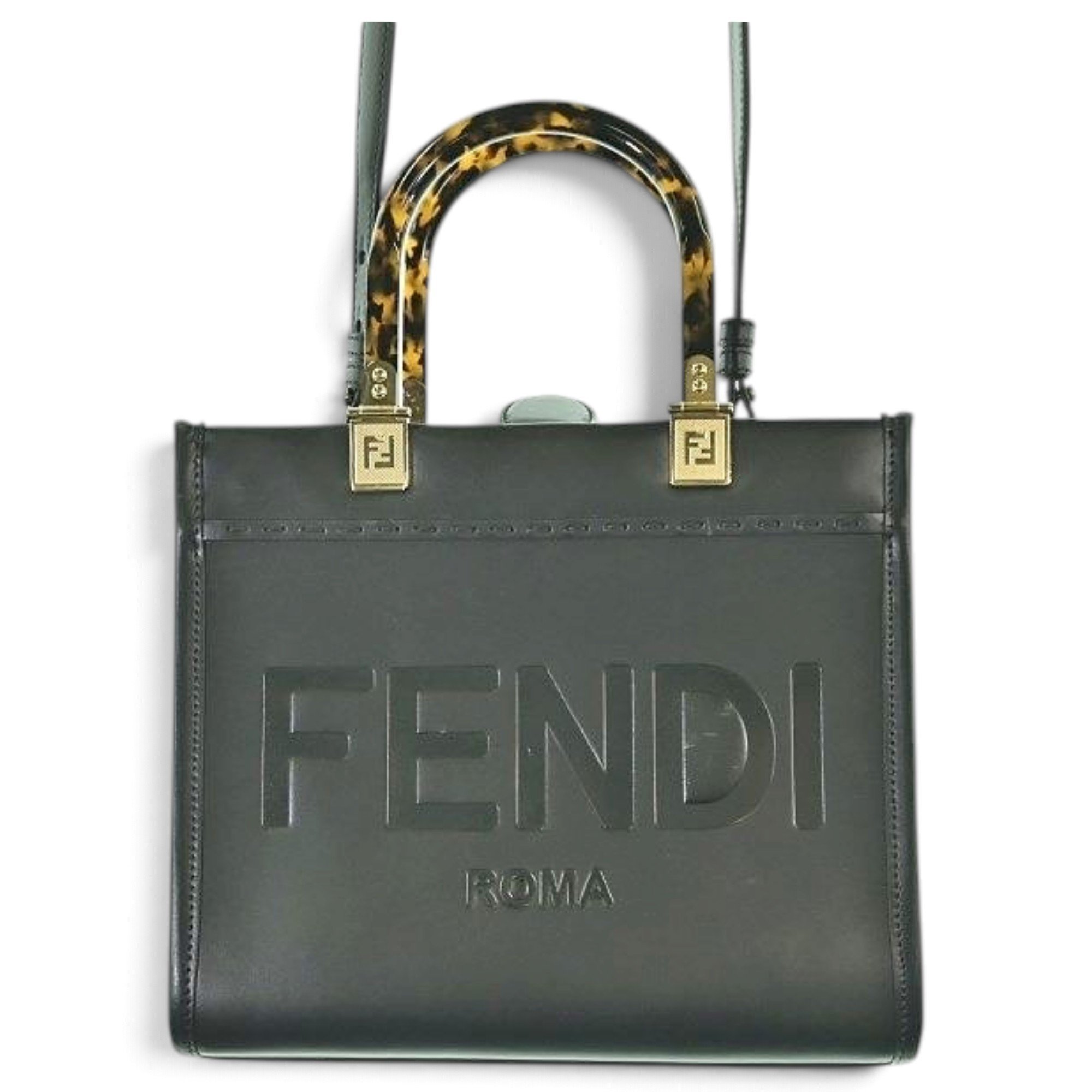 Pocket leather handbag