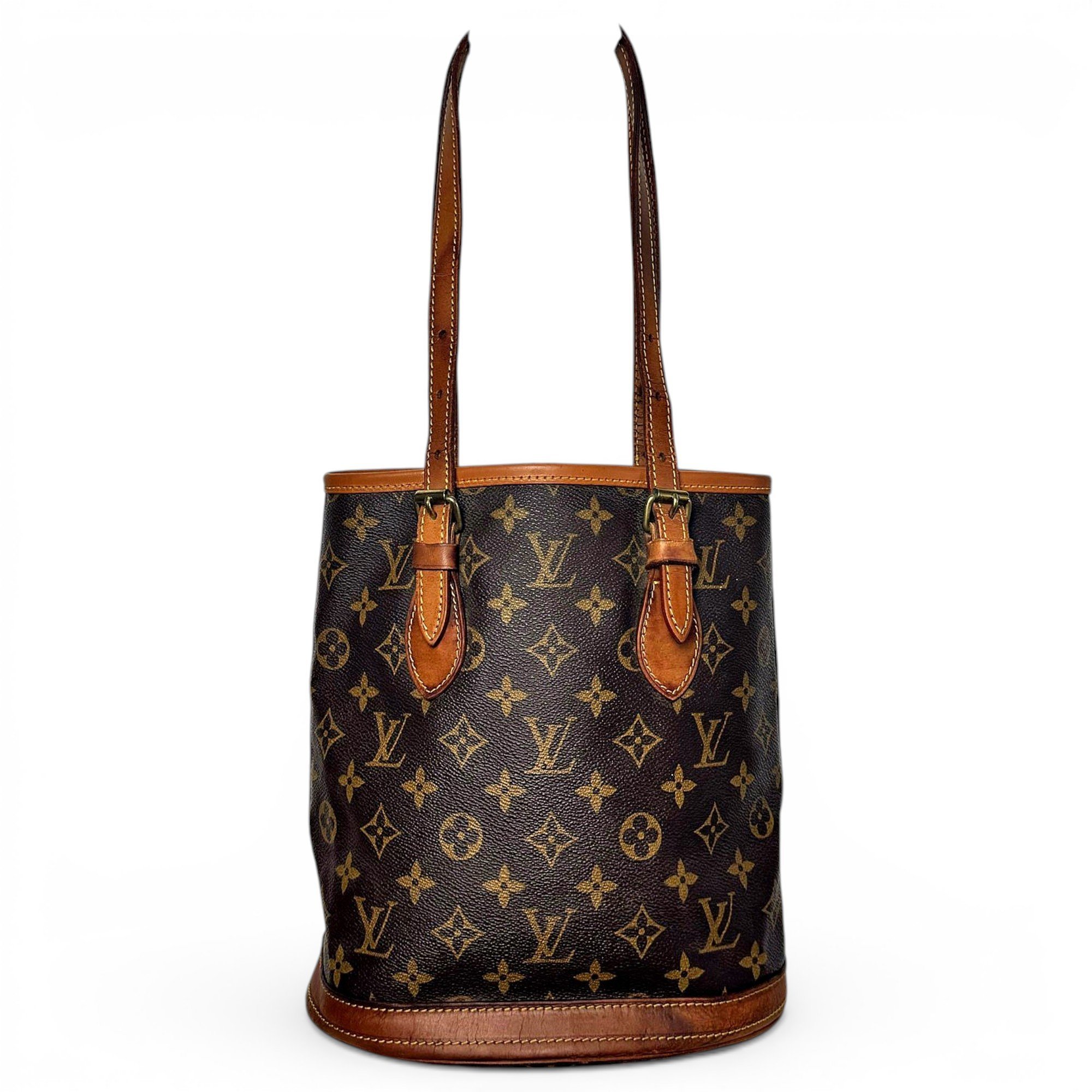 Bucket leather handbag