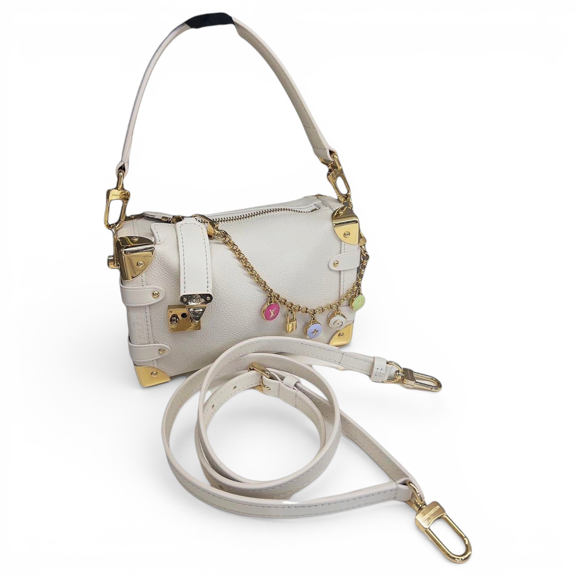 Side Trunk leather handbag
