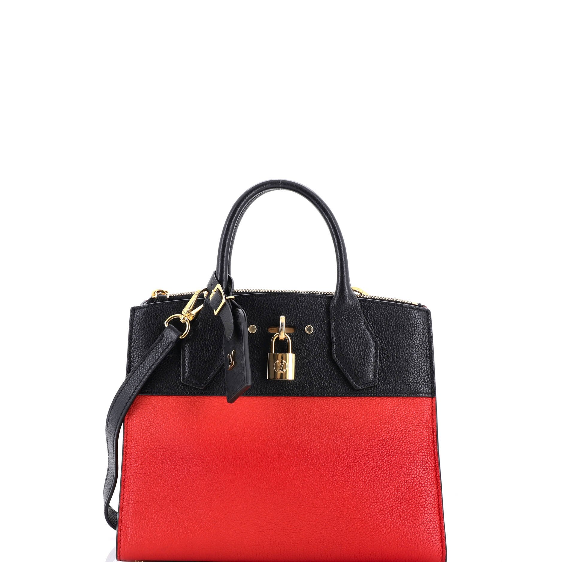 Louis Vuitton City Steamer Handbag Leather PM