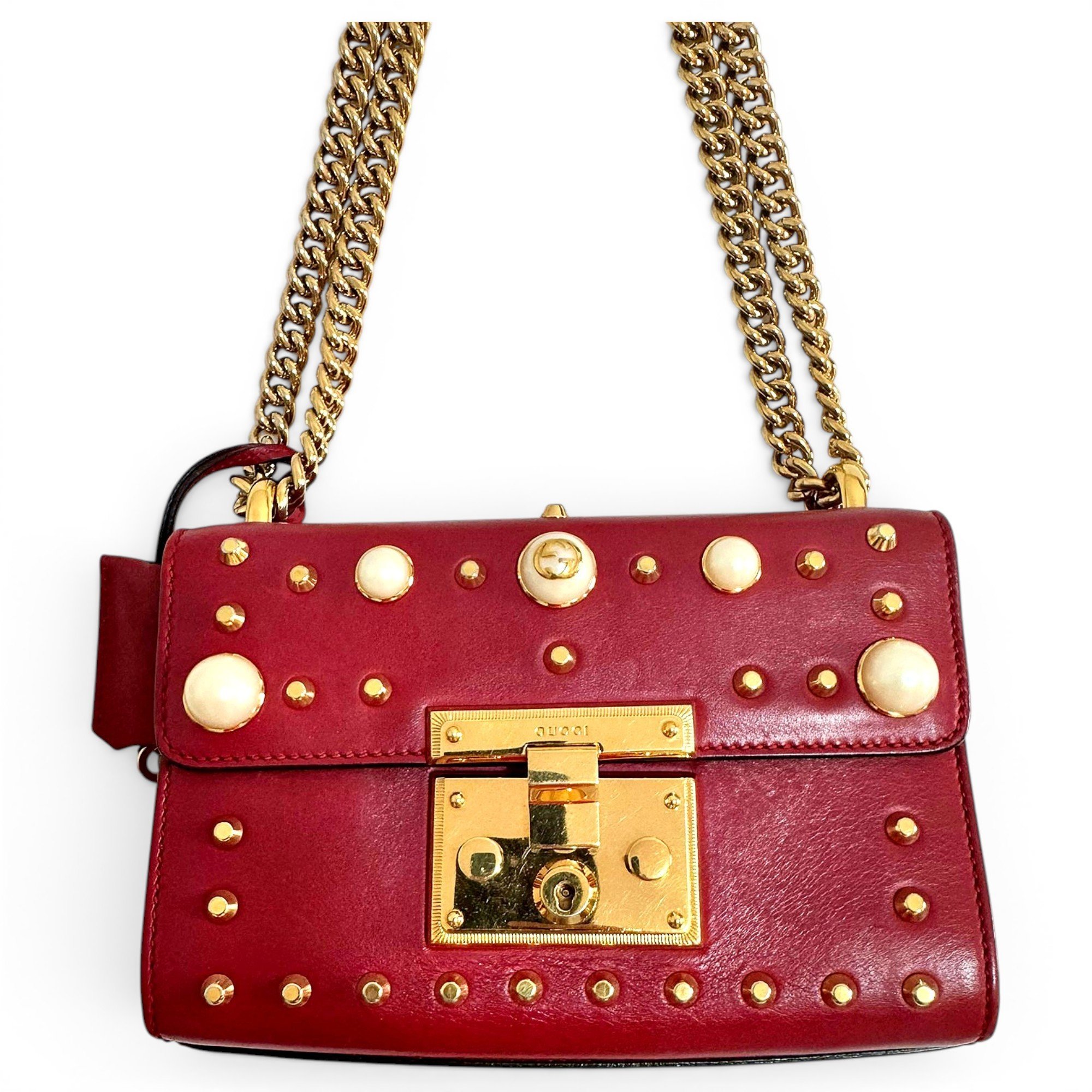Padlock leather handbag