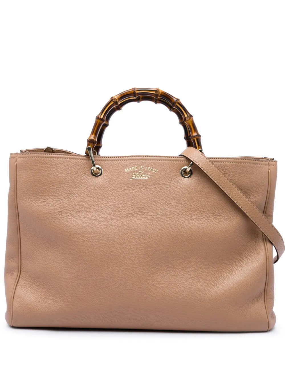 2016-2026 Large Calfskin Bamboo Shopper satchel