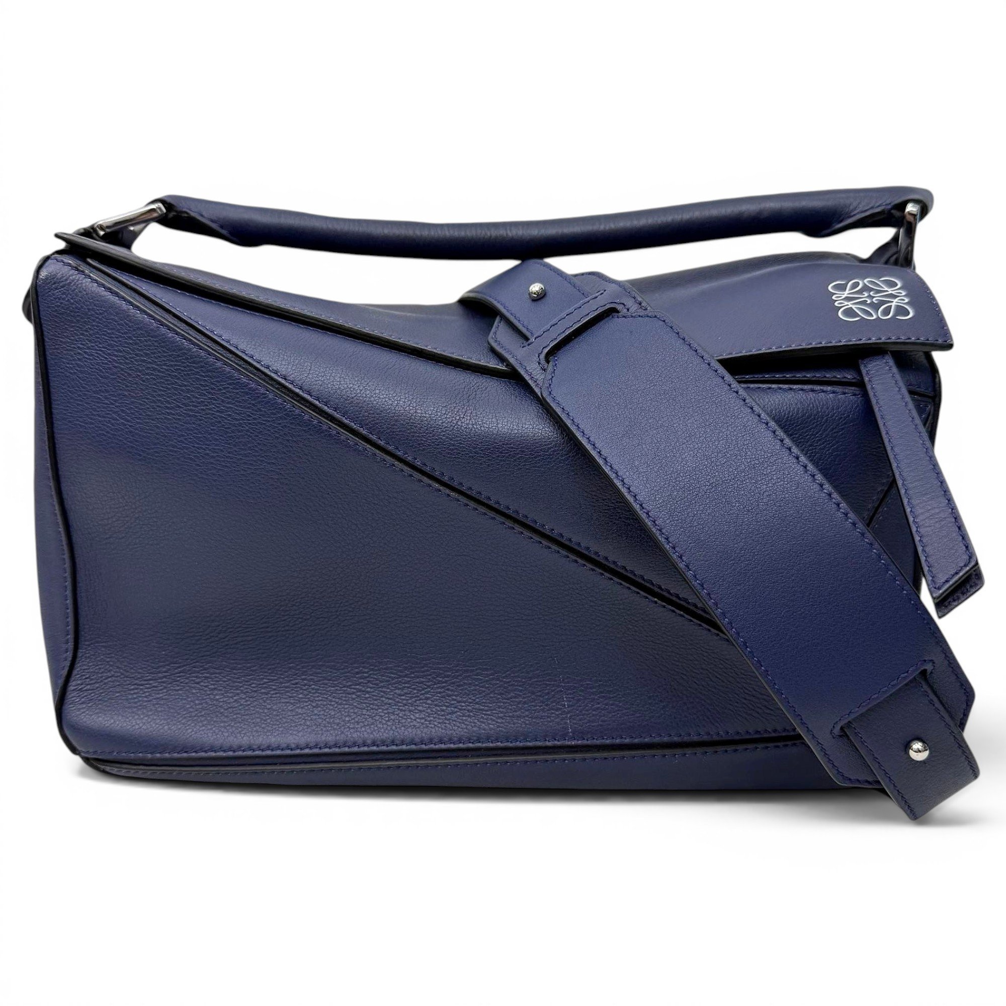Puzzle leather handbag