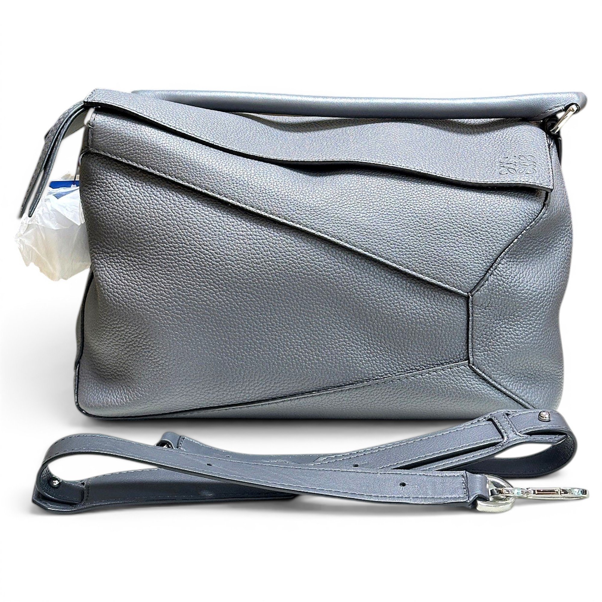 Puzzle leather handbag